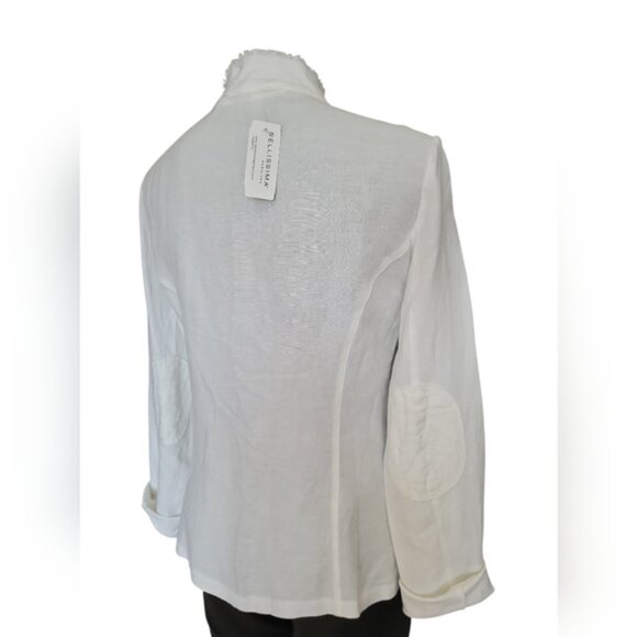 Frank Lyman White Linen Fringe Blazer New Women's Sz Medium - Picture 6 of 15